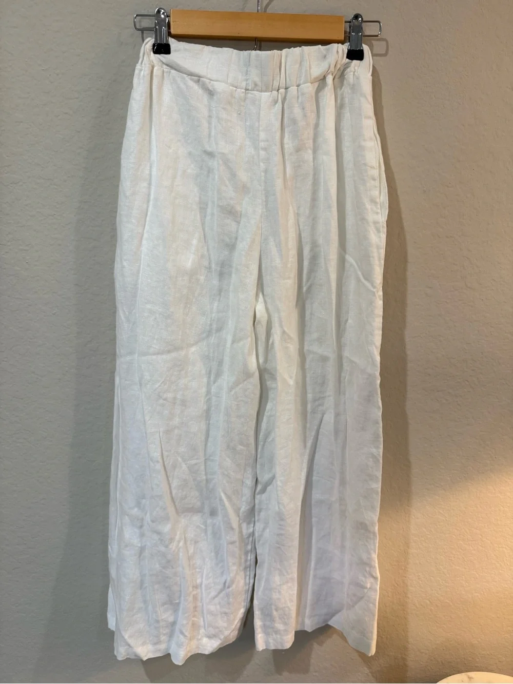 Reformation White Linen Wide-Leg Pants XS
